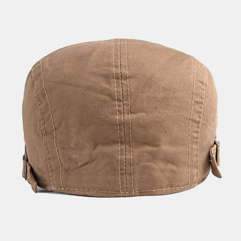 Mænd Bomuld Short Rim Justerbar Britisk Retro Forward Hat Baret Cap