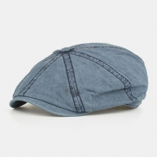 Mænd Bomuld Vasket Ensfarvede Casual Mode Ottekantet Hat Newsboy Hat Baret Hat