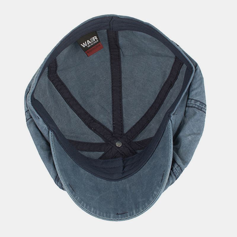 Mænd Bomuld Vasket Ensfarvede Casual Mode Ottekantet Hat Newsboy Hat Baret Hat