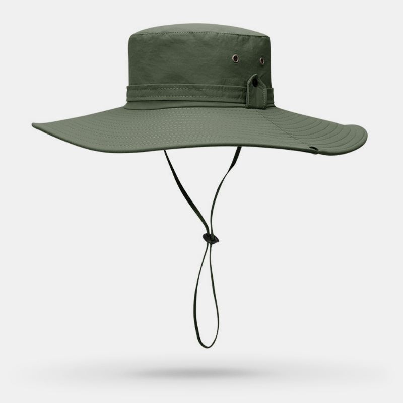 Mænd Bred Skygge 12 cm Udendørs Fiskeri Klatring Uv-beskyttelse Solsejl Slidbestandig Åndbar Bucket Hat