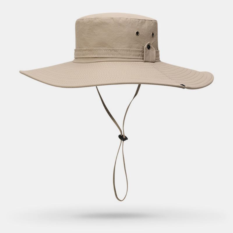 Mænd Bred Skygge 12 cm Udendørs Fiskeri Klatring Uv-beskyttelse Solsejl Slidbestandig Åndbar Bucket Hat