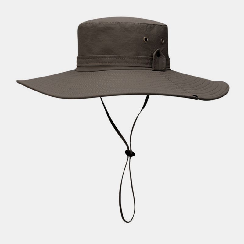 Mænd Bred Skygge 12 cm Udendørs Fiskeri Klatring Uv-beskyttelse Solsejl Slidbestandig Åndbar Bucket Hat