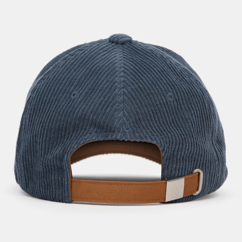 Mænd Corduroy Farve Matchende Brevmønster Baseball Cap Udendørs Casual Efterår Vinter Varme Justerbar Kasket