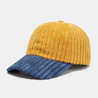 Mænd Corduroy Kontrast Farve Casual Ungdom Personlighed Solvisor Curve Rim Baseball Hat