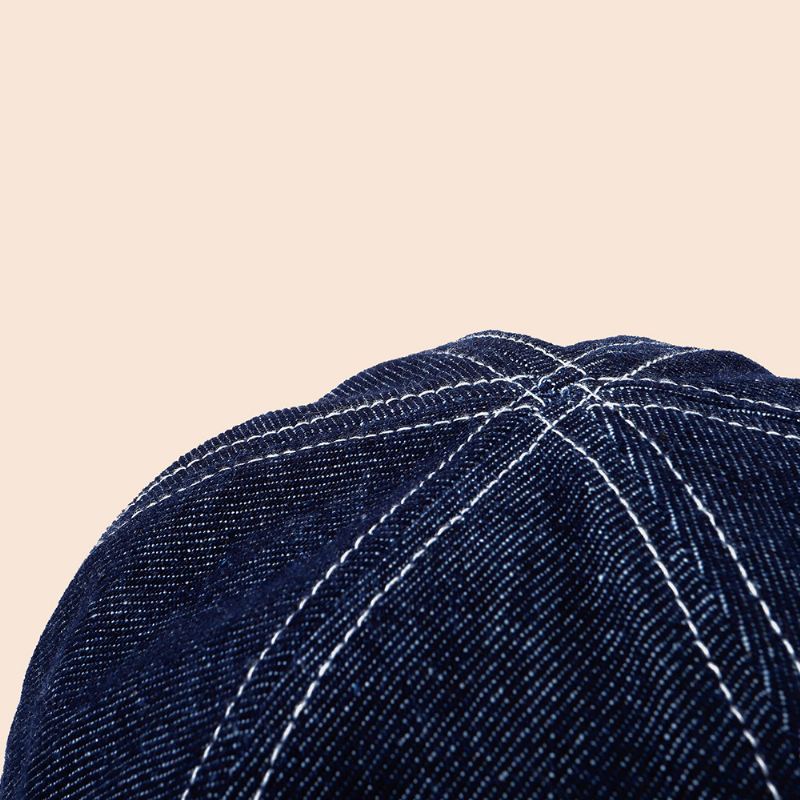 Mænd Denim Dome Brev Broderi Udlejer Kasket Hip Hop Sommer Solsejl Justerbar Brimless Beanie Skull Cap