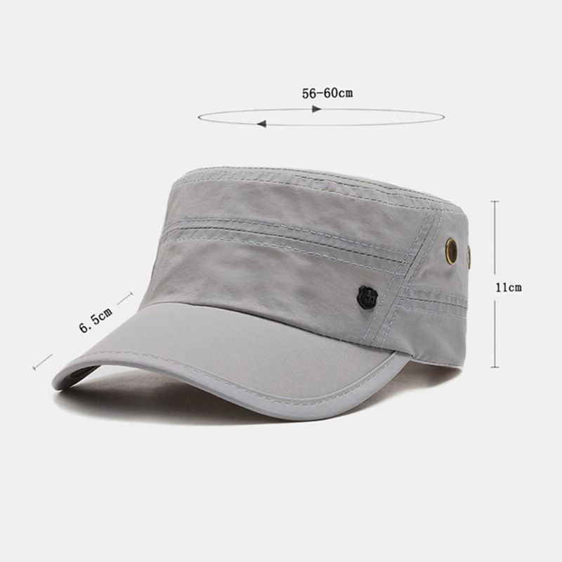 Mænd Ensfarvede Åndbar Udendørs Solskærm Casual Military Cap Flat Cap