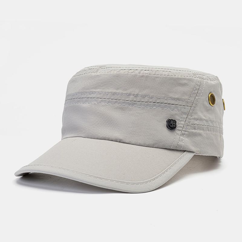 Mænd Ensfarvede Åndbar Udendørs Solskærm Casual Military Cap Flat Cap