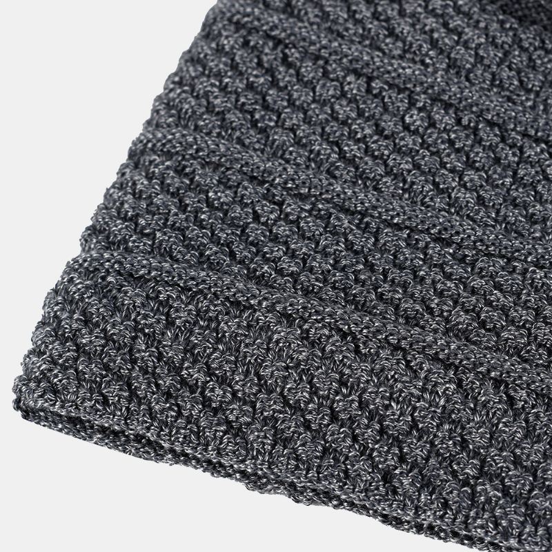 Mænd Ensfarvede Stribede Strikhue Plus Velvet Thicken Outdoor Warmth Brimless Beanie Hat