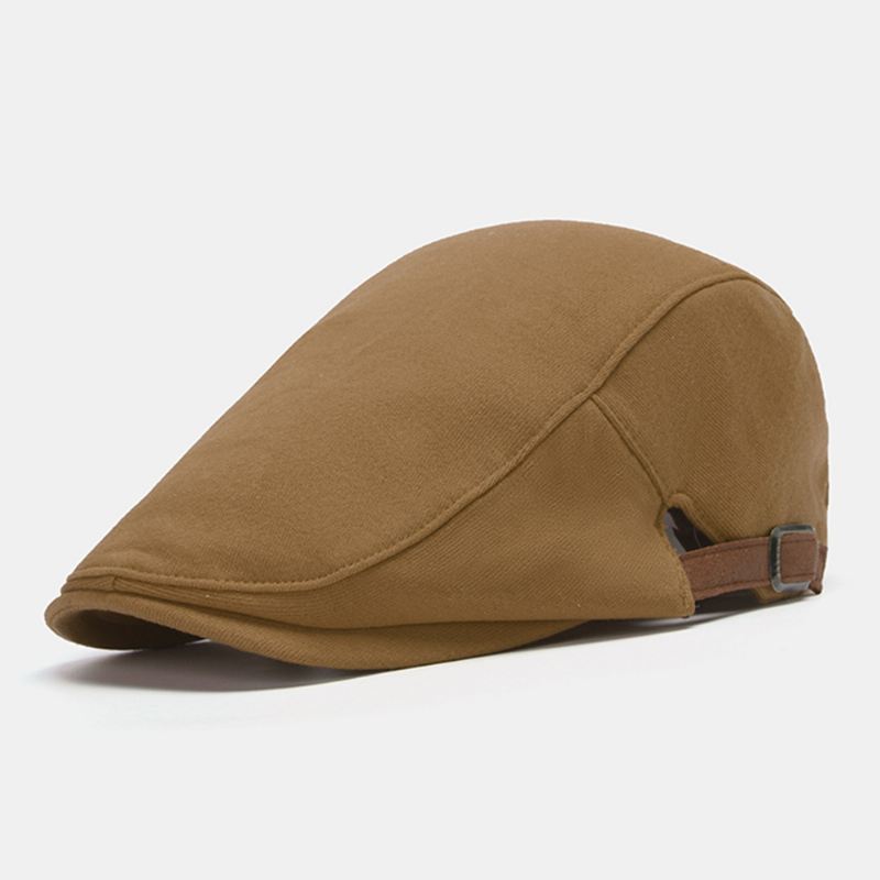 Mænd Ensfarvet Casual Baretter Britisk Retro Solskærm Frem Hat Flad Hat Newsboy Hat Maler Hat