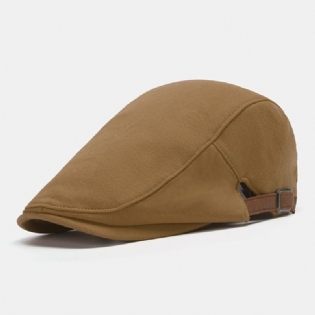 Mænd Ensfarvet Casual Baretter Britisk Retro Solskærm Frem Hat Flad Hat Newsboy Hat Maler Hat