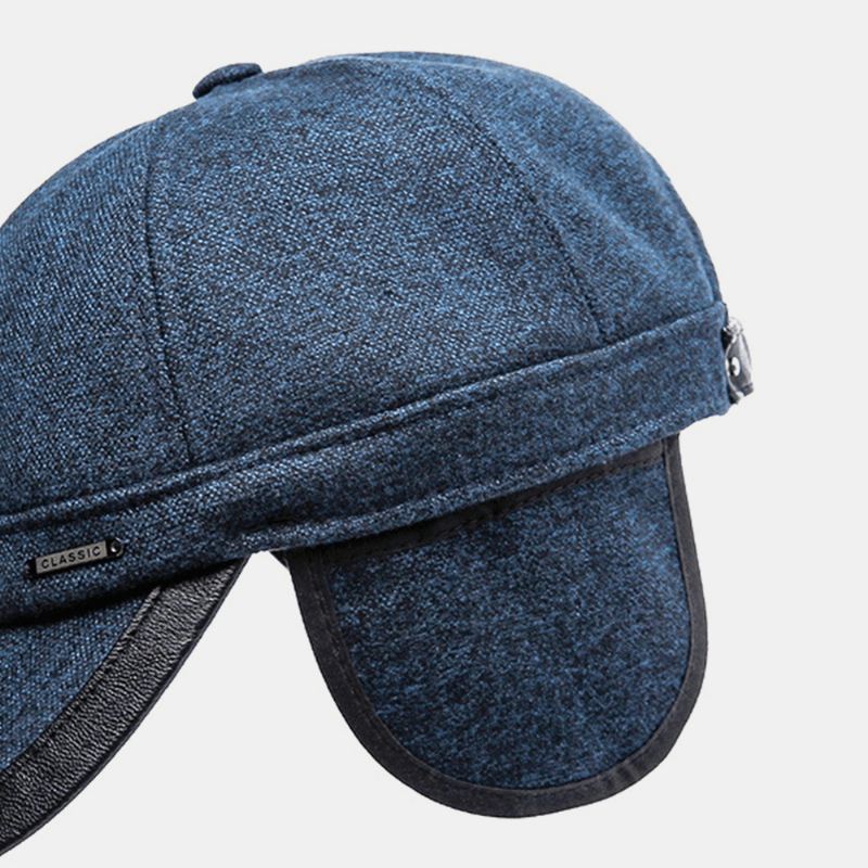 Mænd Filt Høreværn Varm Efterår Og Vinter Udendørs Sport Casual Baseball Cap