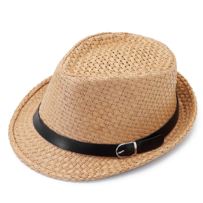 Mænd Kvinder Klassisk Bred Skygge Halm Cowboy Hat Udendørs Visir Fedora Beach Panama Hatte