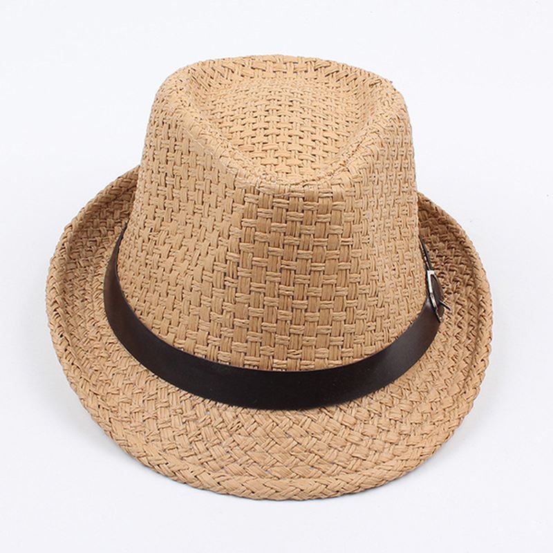 Mænd Kvinder Klassisk Bred Skygge Halm Cowboy Hat Udendørs Visir Fedora Beach Panama Hatte