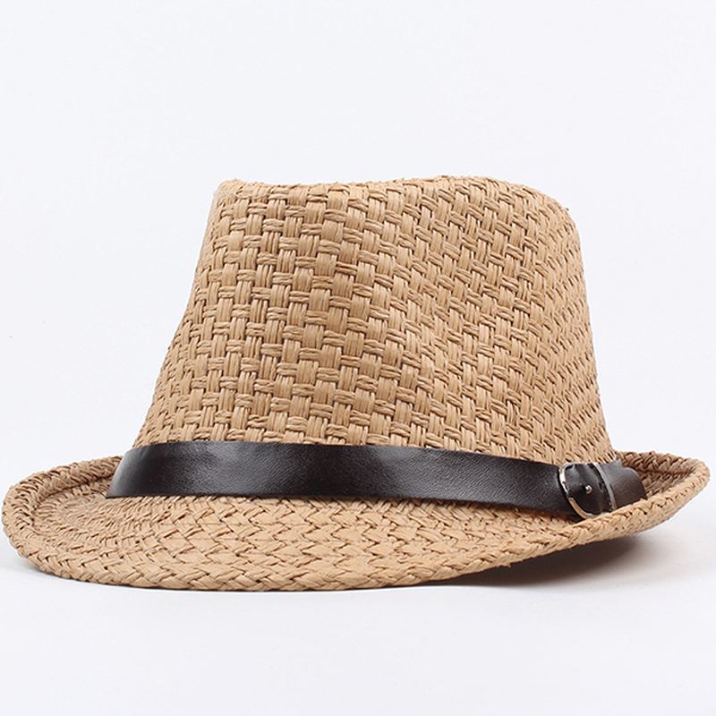 Mænd Kvinder Klassisk Bred Skygge Halm Cowboy Hat Udendørs Visir Fedora Beach Panama Hatte