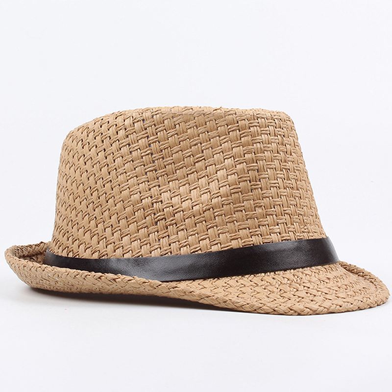 Mænd Kvinder Klassisk Bred Skygge Halm Cowboy Hat Udendørs Visir Fedora Beach Panama Hatte