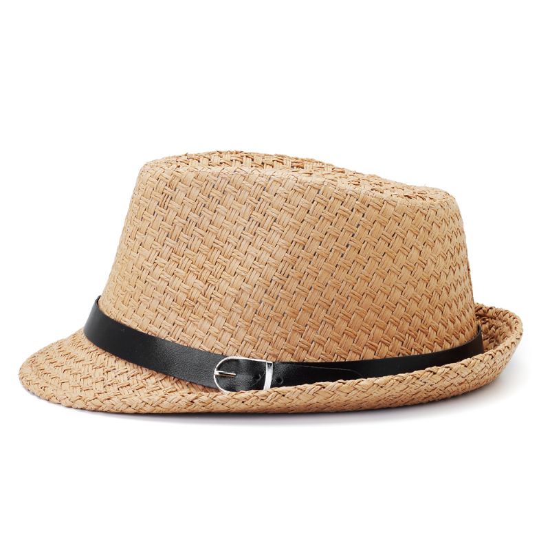 Mænd Kvinder Klassisk Bred Skygge Halm Cowboy Hat Udendørs Visir Fedora Beach Panama Hatte