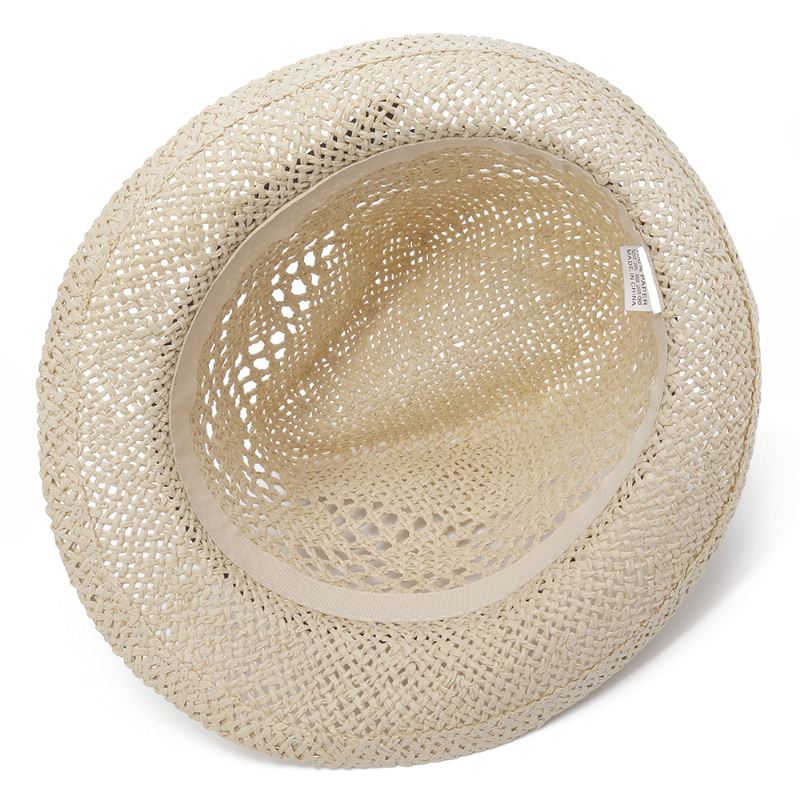 Mænd Kvinder Personlig Håndlavet Straw Jazz Hat Udendørs Rejse Strand Åndbar Mesh Hollow Sun Cap