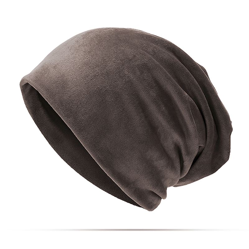 Mænd Kvinder Solid Velvet Warm Beanie Hat Casual Ørebeskyttelse Vinter Hat