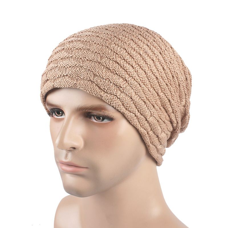 Mænd Kvinder Stripe Strikket Tykkere Varm Beanie Cap