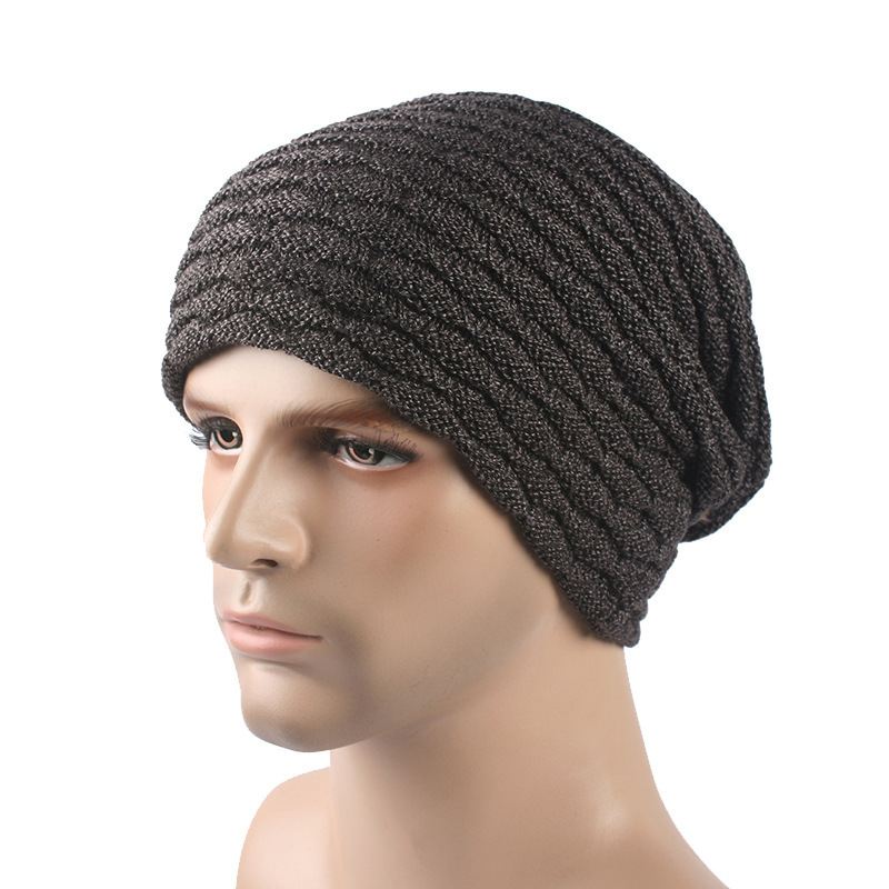 Mænd Kvinder Stripe Strikket Tykkere Varm Beanie Cap