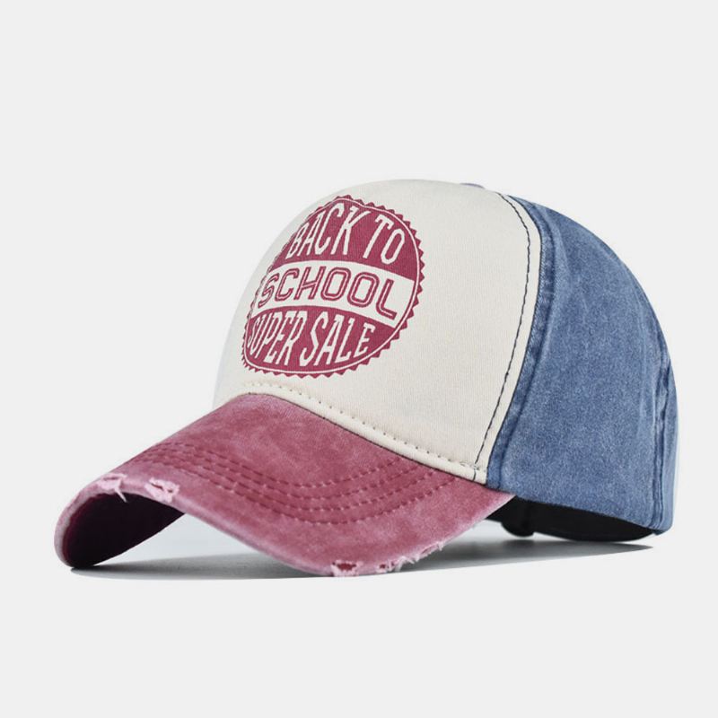 Mænd Lavet-gammelt Bomuld Vasket Kontrastfarve Casual Baseball Hat