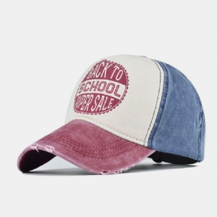 Mænd Lavet-gammelt Bomuld Vasket Kontrastfarve Casual Baseball Hat