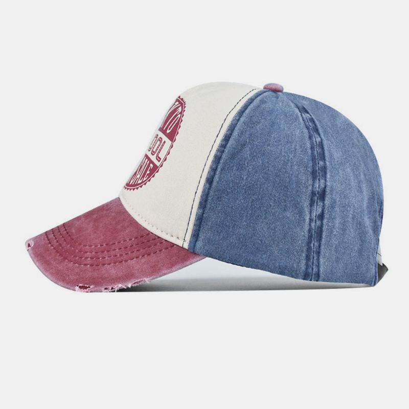 Mænd Lavet-gammelt Bomuld Vasket Kontrastfarve Casual Baseball Hat