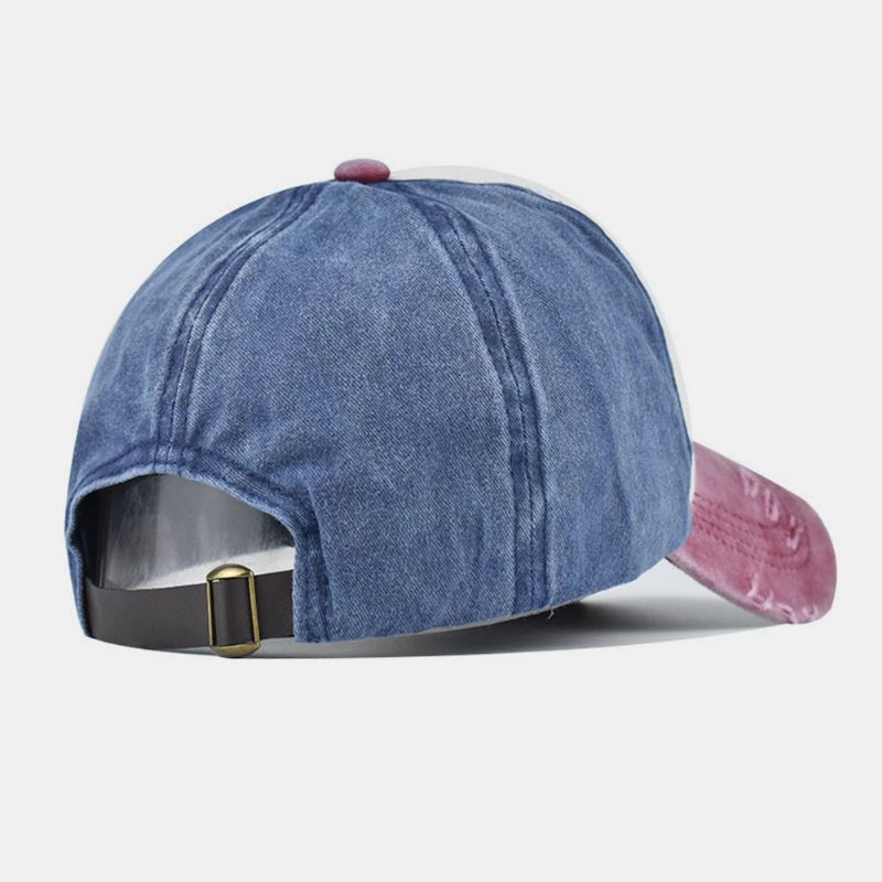 Mænd Lavet-gammelt Bomuld Vasket Kontrastfarve Casual Baseball Hat