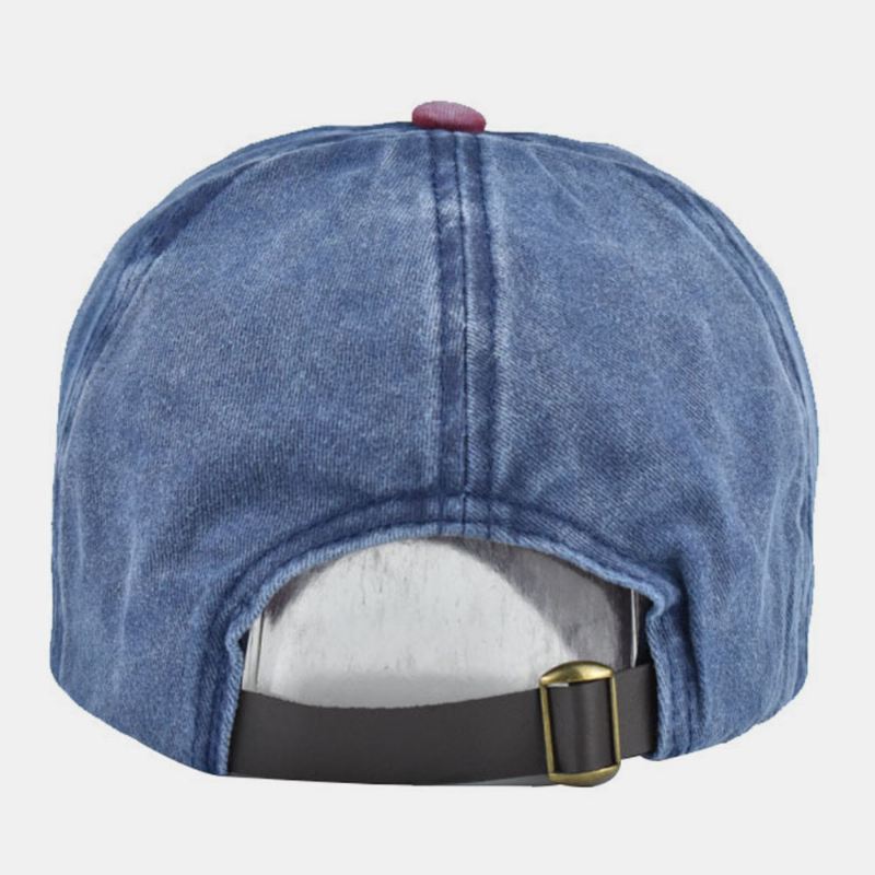 Mænd Lavet-gammelt Bomuld Vasket Kontrastfarve Casual Baseball Hat