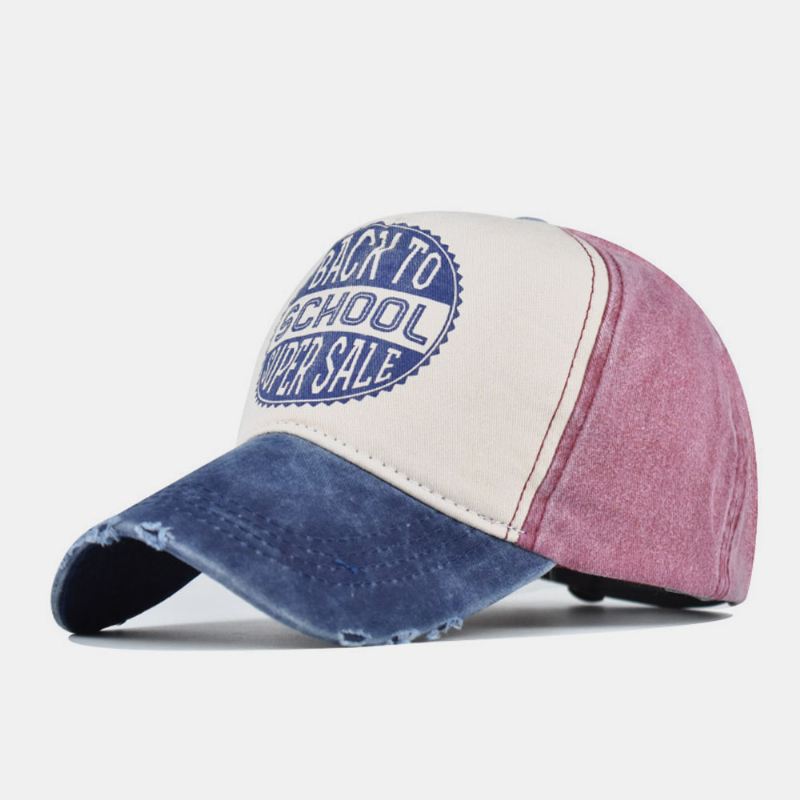 Mænd Lavet-gammelt Bomuld Vasket Kontrastfarve Casual Baseball Hat