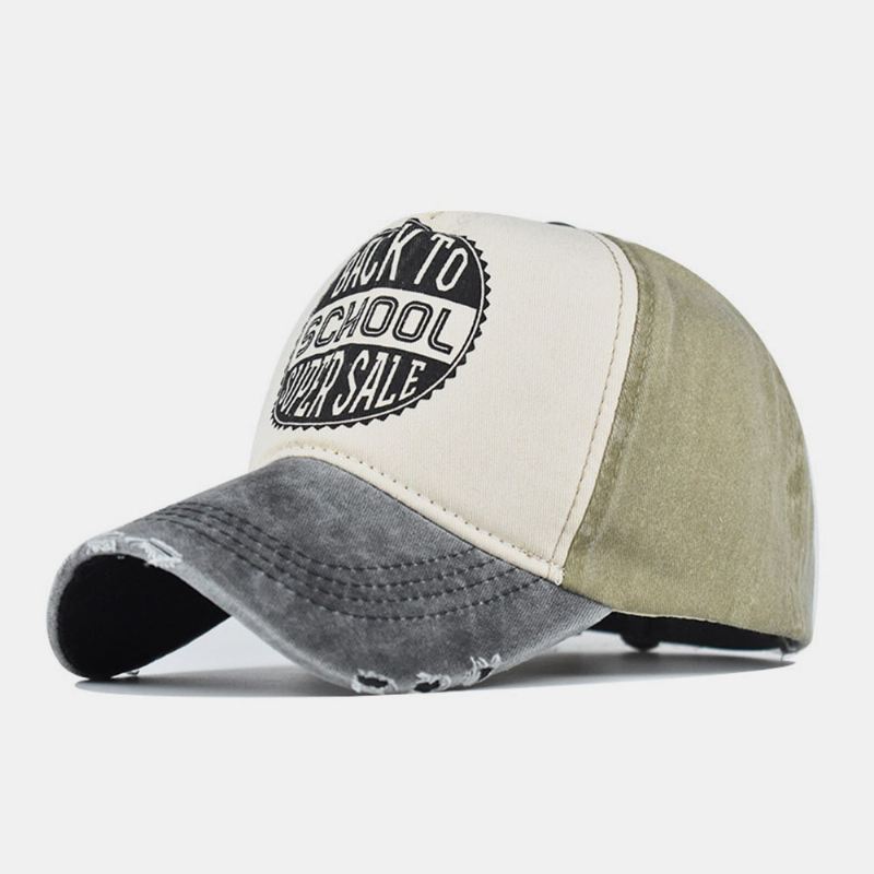 Mænd Lavet-gammelt Bomuld Vasket Kontrastfarve Casual Baseball Hat