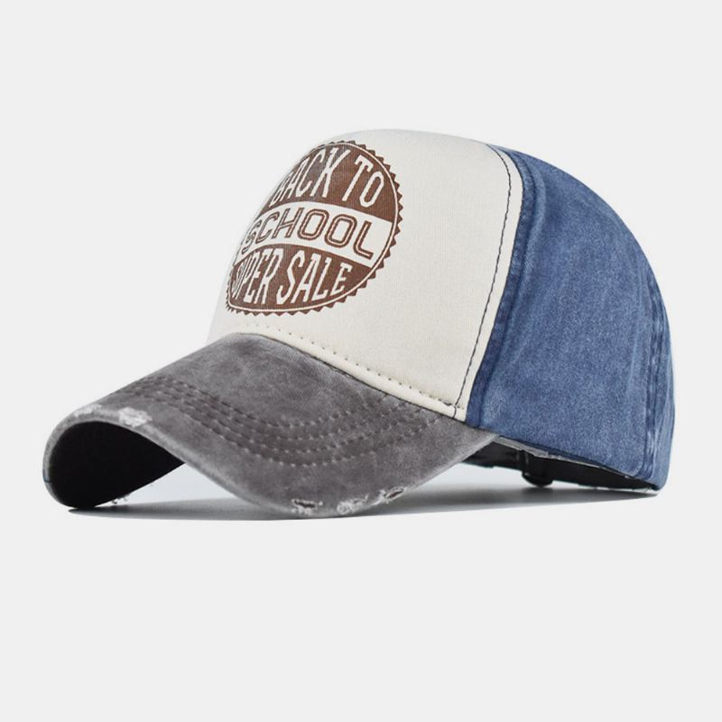 Mænd Lavet-gammelt Bomuld Vasket Kontrastfarve Casual Baseball Hat