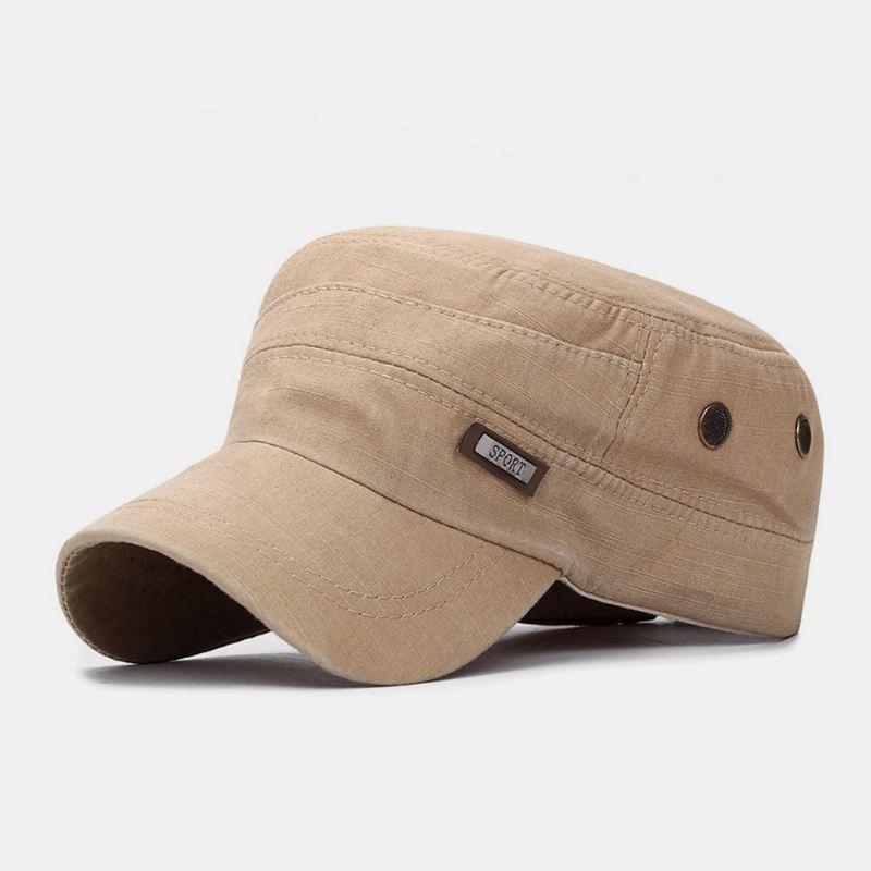 Mænd Made-gamle Bomuld Udendørs Casual Brief Militær Hat Flad Hat Peaked Hat