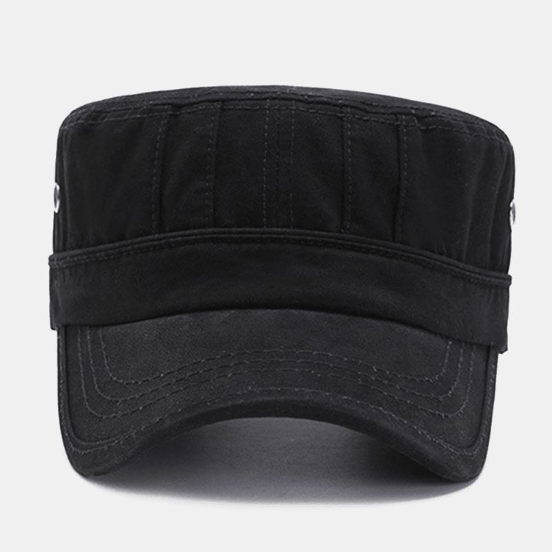 Mænd Mode Åndbar Nødstedte Military Cap Casual Justerbar Solskærm Flad Top Cap Cadet Hat