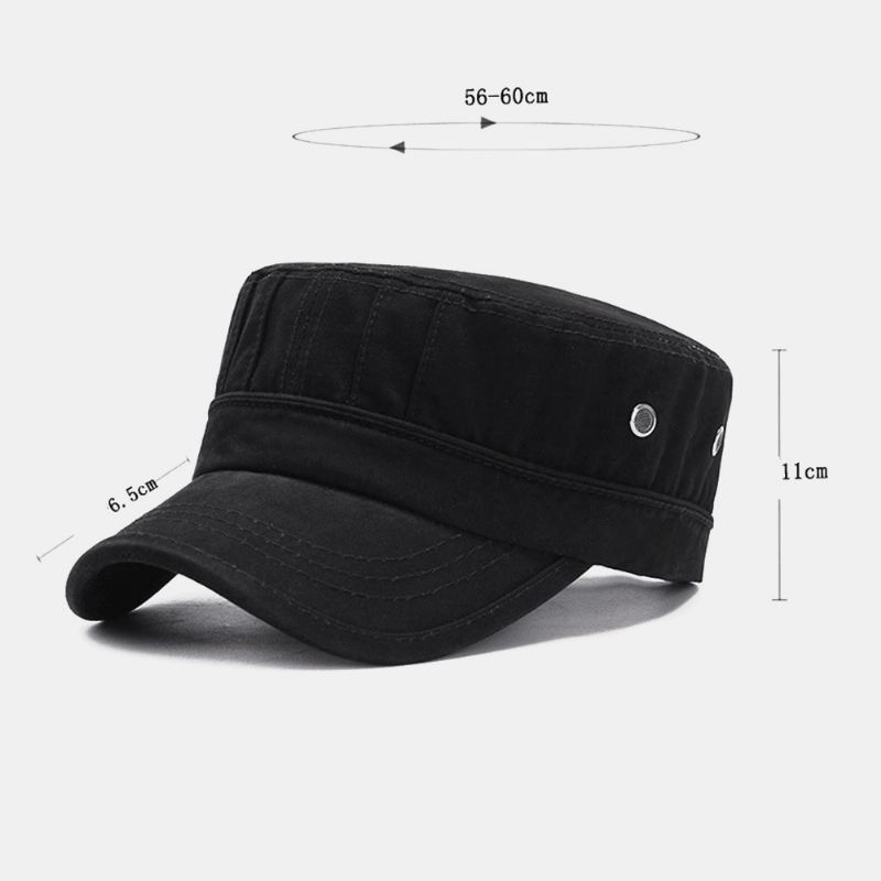 Mænd Mode Åndbar Nødstedte Military Cap Casual Justerbar Solskærm Flad Top Cap Cadet Hat