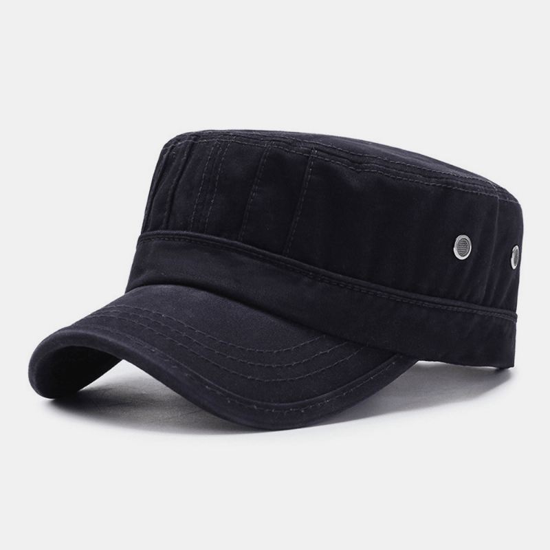 Mænd Mode Åndbar Nødstedte Military Cap Casual Justerbar Solskærm Flad Top Cap Cadet Hat