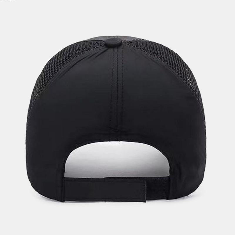 Mænd Nat Refleks Strip Mesh Åndbar Baseball Caps Justerbar Vindtæt Reb Udendørs Fiskeri Solsejl Trucker Hat