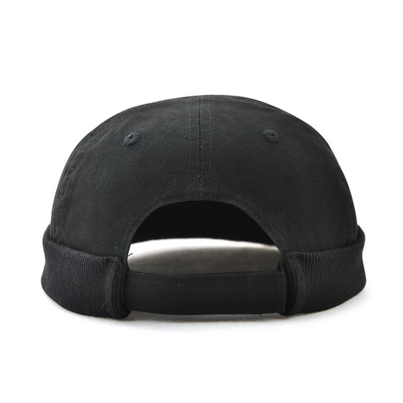 Mænd Plus Størrelse Hatte Retro Solid Brimless Hat Justerbar Varm Skullcap Sailor Cap