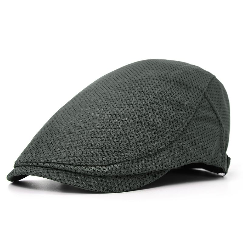 Mænd Polyester Mesh Åndbar Baret Hat Ivy Newsboy Caps