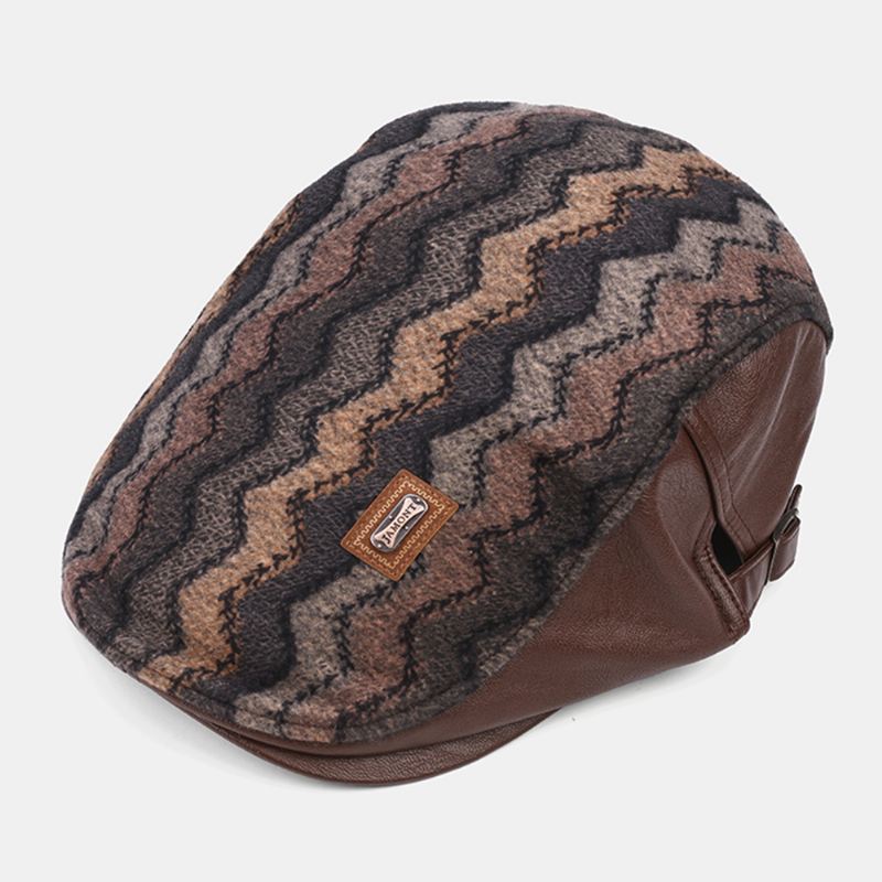 Mænd Retro Casual Udendørs Wave Stripe Patchwork Baseret Hat Fremad Hat