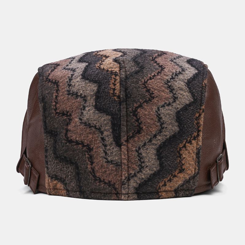 Mænd Retro Casual Udendørs Wave Stripe Patchwork Baseret Hat Fremad Hat