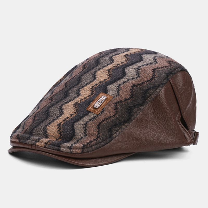 Mænd Retro Casual Udendørs Wave Stripe Patchwork Baseret Hat Fremad Hat