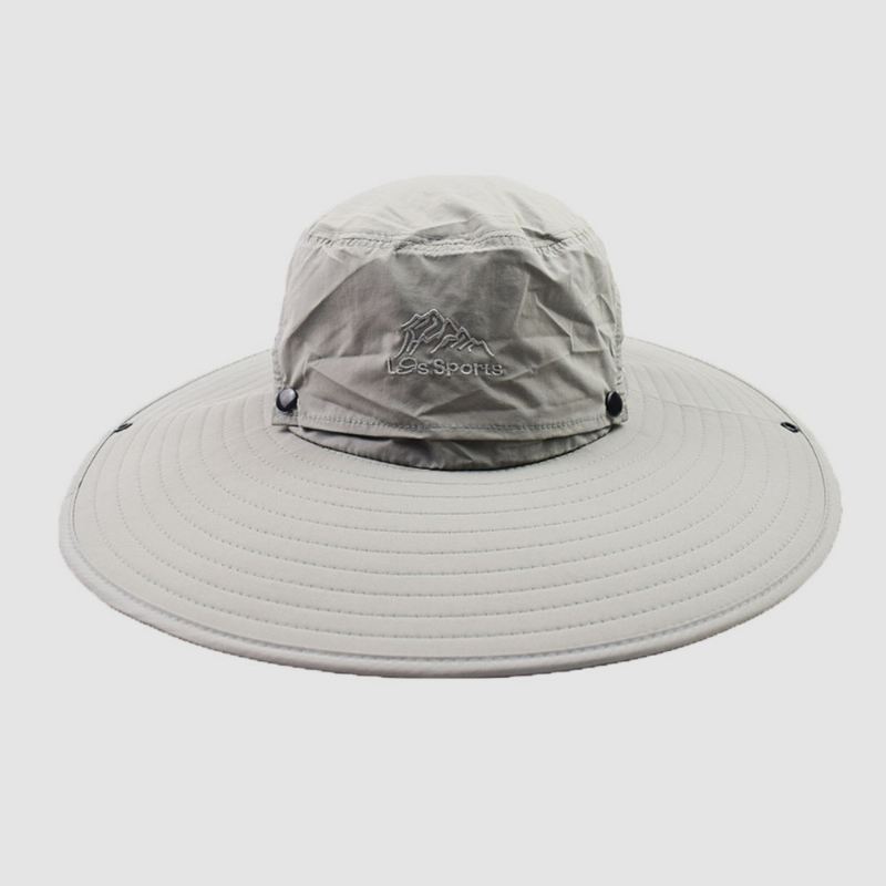 Mænd Sommer Uv-beskyttelse Wild Big Rim 12 Centimeter Visir Justerbar Solhat Bucket Hat Til Fiskeri Bjergbestigning