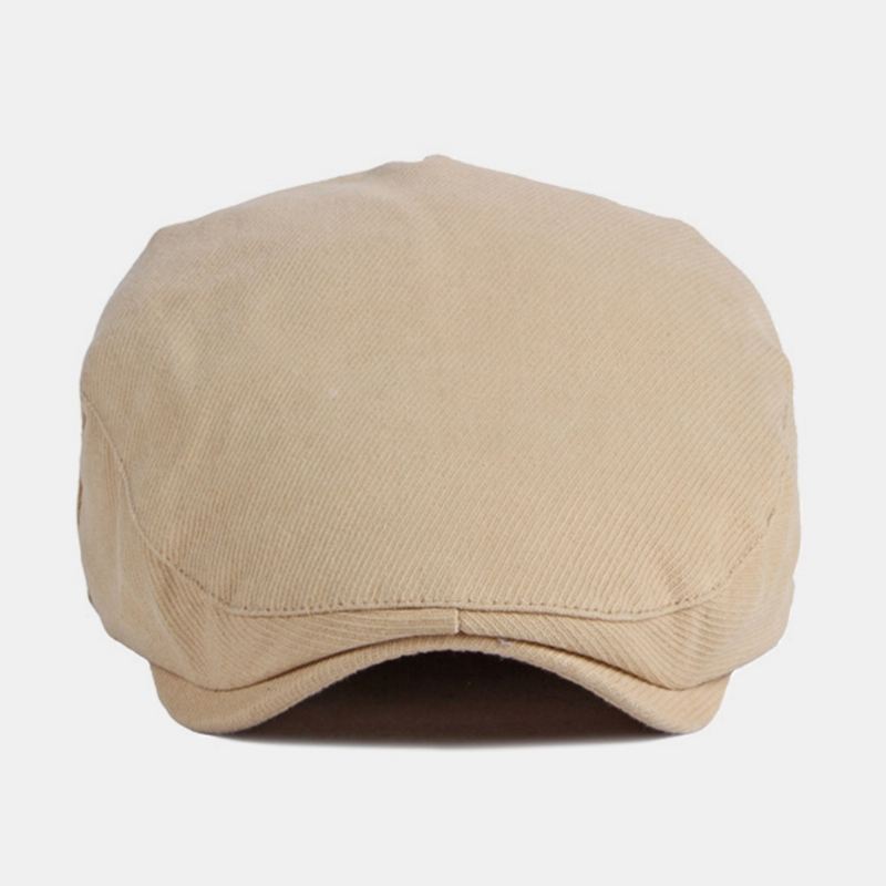 Mænd Stribede Baretter Bomuld Casual Solcreme Brief Flat Caps Newsboy Hat Peaked Cap Forward Cap