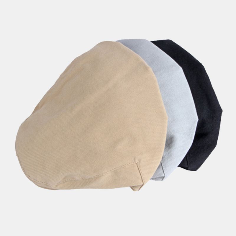 Mænd Stribede Baretter Bomuld Casual Solcreme Brief Flat Caps Newsboy Hat Peaked Cap Forward Cap