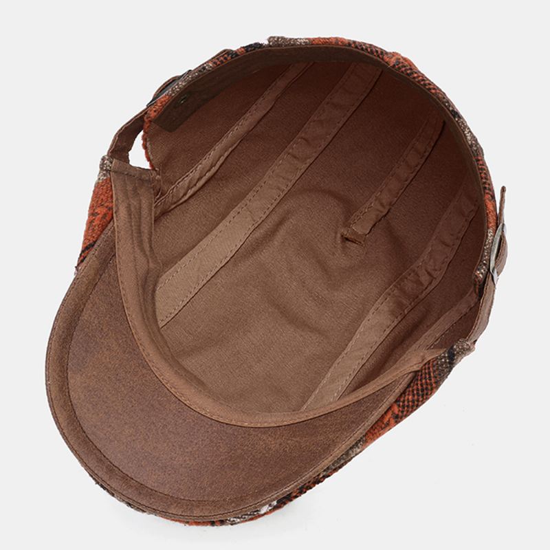 Mænd Strik Stribe Patchwork Retro Casual Udendørs Forward Hat Baskerhat