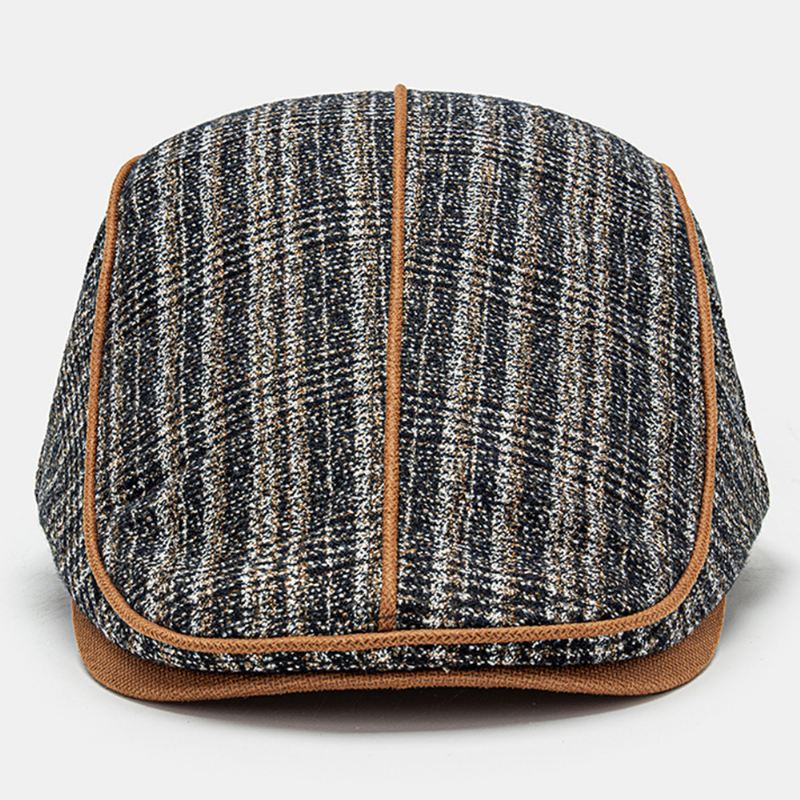 Mænd Strikket Gitter Side Justerbar Casual Warm Baret Flad Cap Forward Cap