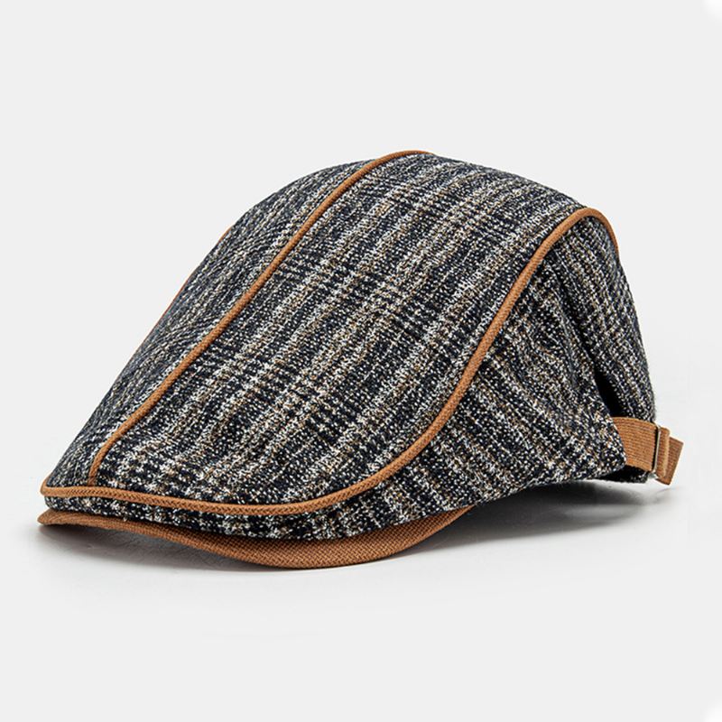 Mænd Strikket Gitter Side Justerbar Casual Warm Baret Flad Cap Forward Cap