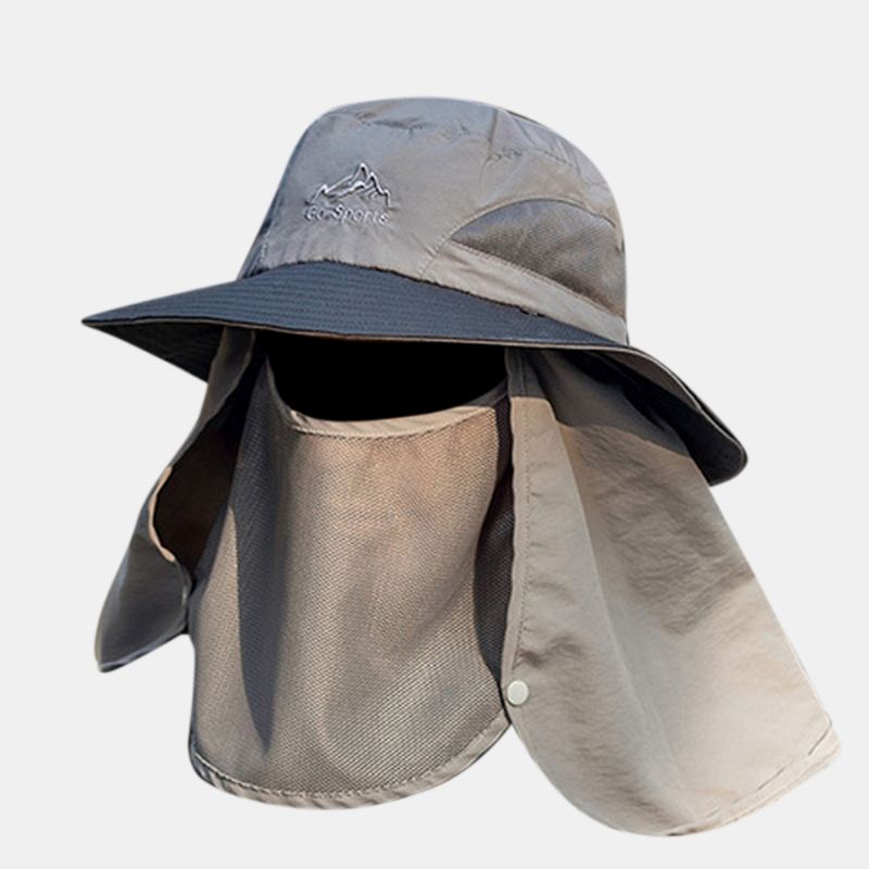 Mænd Udendørs Hinking Hat Sommerbeskyttelse Cover Face Visir Outdoor Fishing Hat