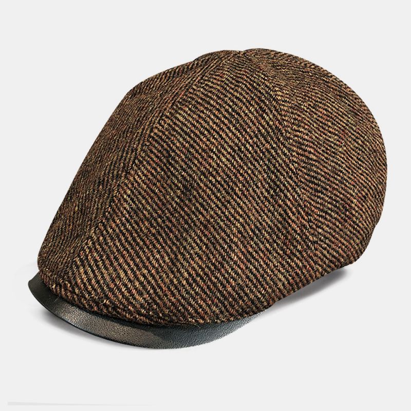 Mænd Uld Varm Retro Britisk Stil Ung Maler Hat Baret Hat Fremad Hat Flad Hat